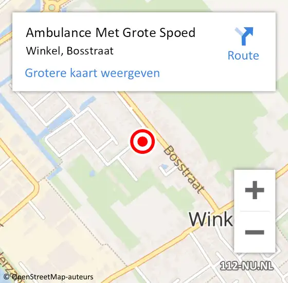 Locatie op kaart van de 112 melding: Ambulance Met Grote Spoed Naar Winkel, Bosstraat op 2 augustus 2024 00:37