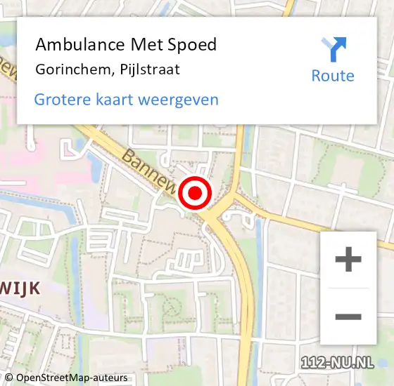 Locatie op kaart van de 112 melding: Ambulance Met Spoed Naar Gorinchem, Pijlstraat op 2 augustus 2024 03:40