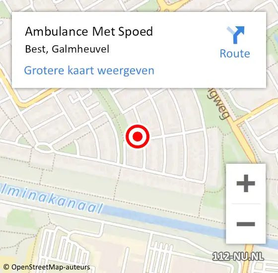 Locatie op kaart van de 112 melding: Ambulance Met Spoed Naar Best, Galmheuvel op 15 oktober 2014 05:25