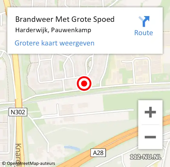 Locatie op kaart van de 112 melding: Brandweer Met Grote Spoed Naar Harderwijk, Pauwenkamp op 2 augustus 2024 05:05