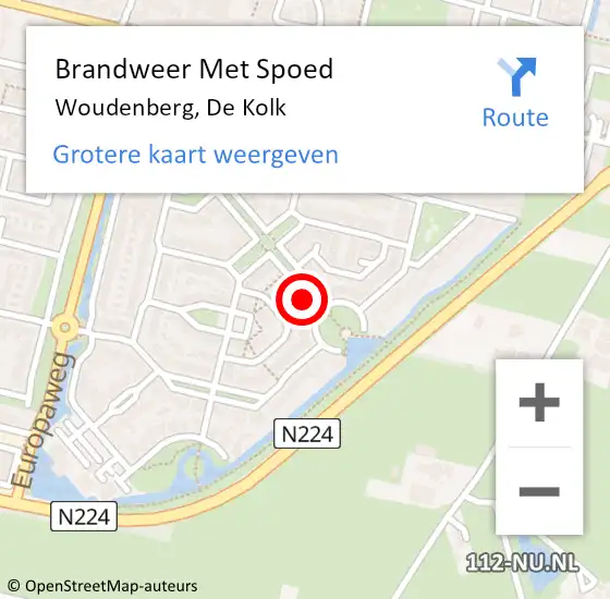 Locatie op kaart van de 112 melding: Brandweer Met Spoed Naar Woudenberg, De Kolk op 2 augustus 2024 06:34