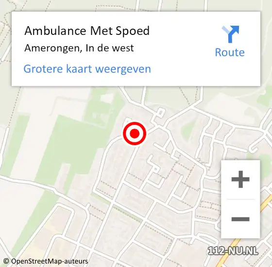 Locatie op kaart van de 112 melding: Ambulance Met Spoed Naar Amerongen, In de west op 15 oktober 2014 05:57