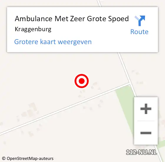 Locatie op kaart van de 112 melding: Ambulance Met Zeer Grote Spoed Naar Kraggenburg op 2 augustus 2024 08:44