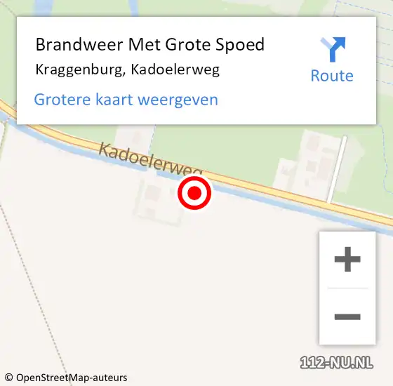 Locatie op kaart van de 112 melding: Brandweer Met Grote Spoed Naar Kraggenburg, Kadoelerweg op 2 augustus 2024 08:44