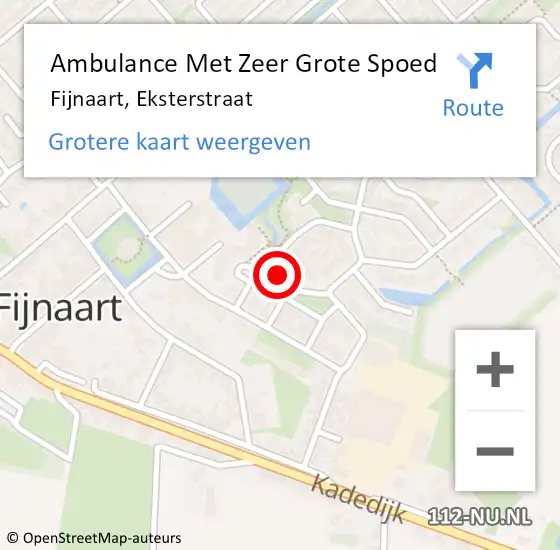 Locatie op kaart van de 112 melding: Ambulance Met Zeer Grote Spoed Naar Fijnaart, Eksterstraat op 2 augustus 2024 09:15