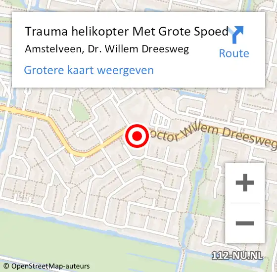 Locatie op kaart van de 112 melding: Trauma helikopter Met Grote Spoed Naar Amstelveen, Dr. Willem Dreesweg op 2 augustus 2024 09:21