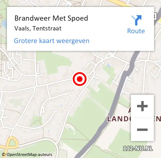 Locatie op kaart van de 112 melding: Brandweer Met Spoed Naar Vaals, Tentstraat op 2 augustus 2024 10:29