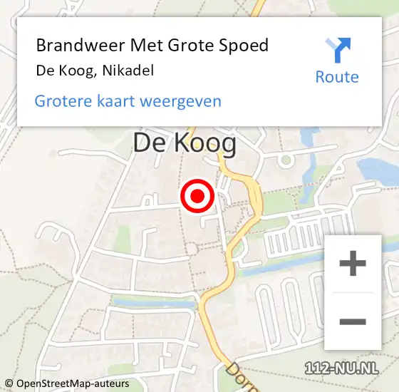 Locatie op kaart van de 112 melding: Brandweer Met Grote Spoed Naar De Koog, Nikadel op 2 augustus 2024 10:53