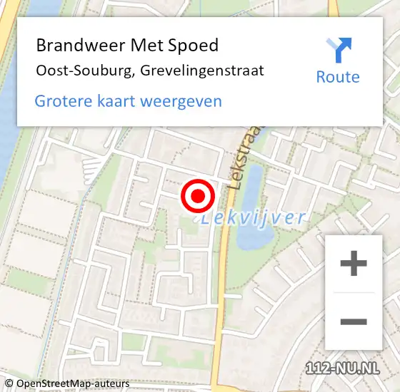 Locatie op kaart van de 112 melding: Brandweer Met Spoed Naar Oost-Souburg, Grevelingenstraat op 2 augustus 2024 11:13