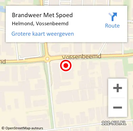 Locatie op kaart van de 112 melding: Brandweer Met Spoed Naar Helmond, Vossenbeemd op 2 augustus 2024 11:31