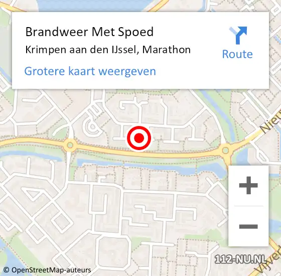 Locatie op kaart van de 112 melding: Brandweer Met Spoed Naar Krimpen aan den IJssel, Marathon op 2 augustus 2024 12:37