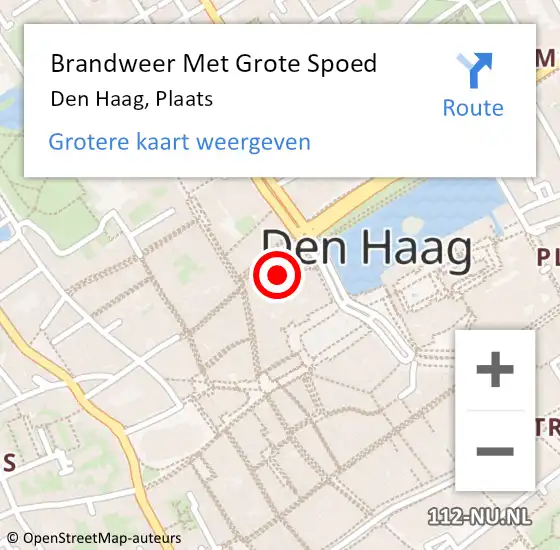 Locatie op kaart van de 112 melding: Brandweer Met Grote Spoed Naar Den Haag, Plaats op 2 augustus 2024 13:01