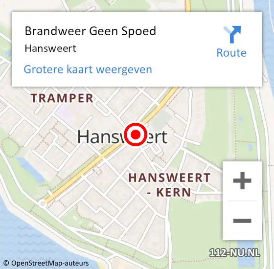 Locatie op kaart van de 112 melding: Brandweer Geen Spoed Naar Hansweert op 2 augustus 2024 13:17