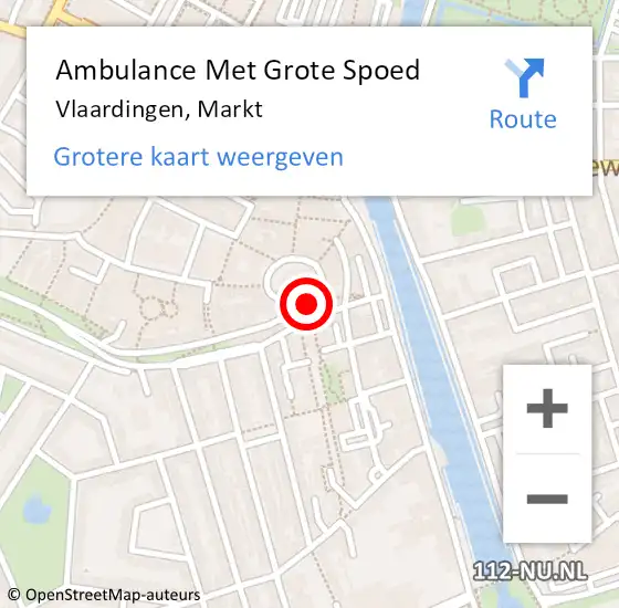 Locatie op kaart van de 112 melding: Ambulance Met Grote Spoed Naar Vlaardingen, Markt op 2 augustus 2024 13:41