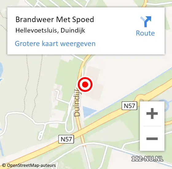 Locatie op kaart van de 112 melding: Brandweer Met Spoed Naar Hellevoetsluis, Duindijk op 2 augustus 2024 14:07