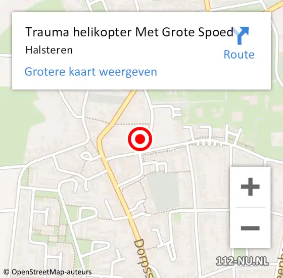 Locatie op kaart van de 112 melding: Trauma helikopter Met Grote Spoed Naar Halsteren op 2 augustus 2024 15:26