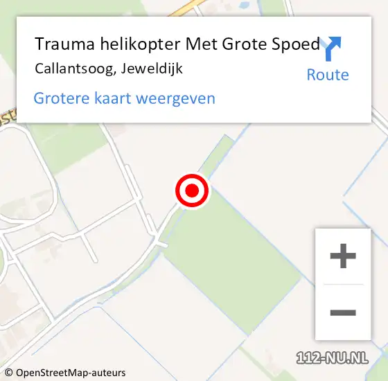 Locatie op kaart van de 112 melding: Trauma helikopter Met Grote Spoed Naar Callantsoog, Jeweldijk op 2 augustus 2024 15:38