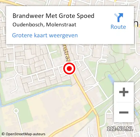 Locatie op kaart van de 112 melding: Brandweer Met Grote Spoed Naar Oudenbosch, Molenstraat op 2 augustus 2024 16:01