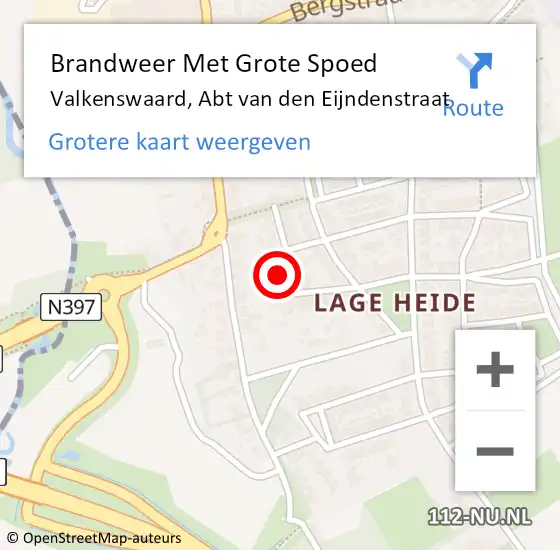 Locatie op kaart van de 112 melding: Brandweer Met Grote Spoed Naar Valkenswaard, Abt van den Eijndenstraat op 2 augustus 2024 16:12