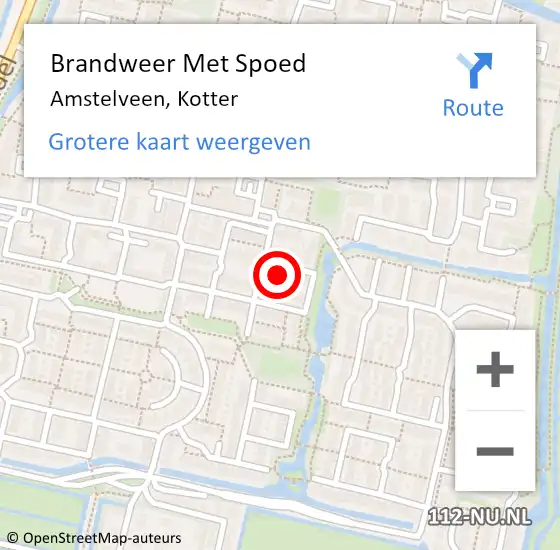 Locatie op kaart van de 112 melding: Brandweer Met Spoed Naar Amstelveen, Kotter op 2 augustus 2024 16:30