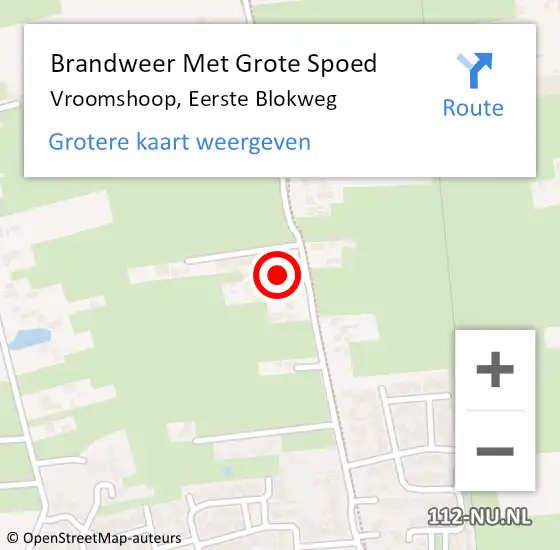 Locatie op kaart van de 112 melding: Brandweer Met Grote Spoed Naar Vroomshoop, Eerste Blokweg op 2 augustus 2024 17:22