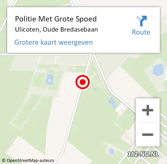 Locatie op kaart van de 112 melding: Politie Met Grote Spoed Naar Ulicoten, Oude Bredasebaan op 2 augustus 2024 17:26