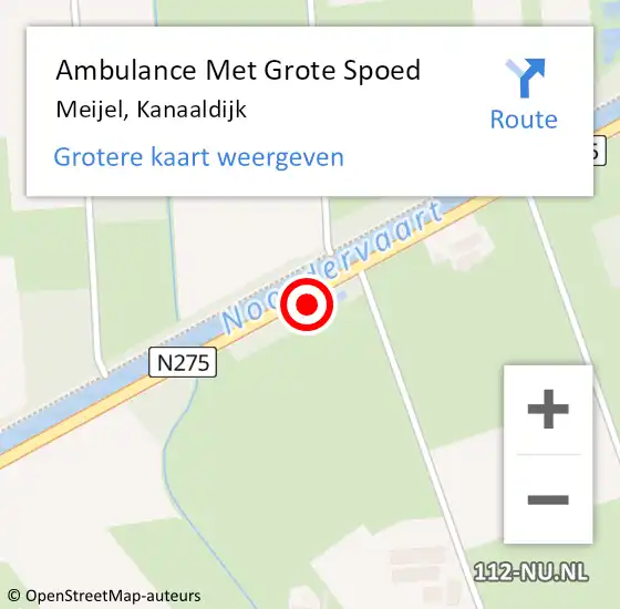 Locatie op kaart van de 112 melding: Ambulance Met Grote Spoed Naar Meijel, Kanaaldijk op 2 augustus 2024 17:31