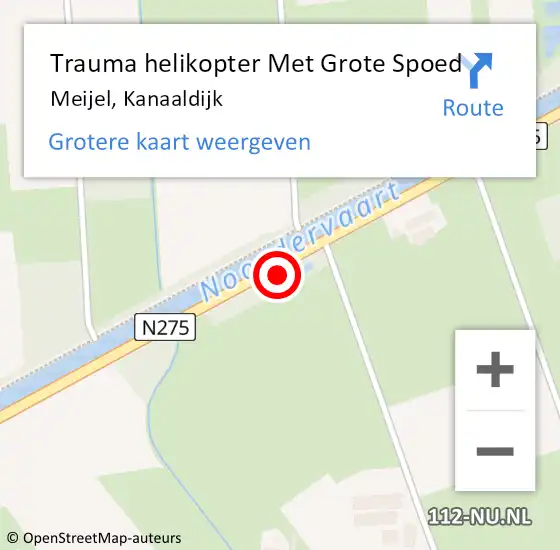 Locatie op kaart van de 112 melding: Trauma helikopter Met Grote Spoed Naar Meijel, Kanaaldijk op 2 augustus 2024 17:31