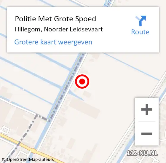 Locatie op kaart van de 112 melding: Politie Met Grote Spoed Naar Hillegom, Noorder Leidsevaart op 2 augustus 2024 17:38