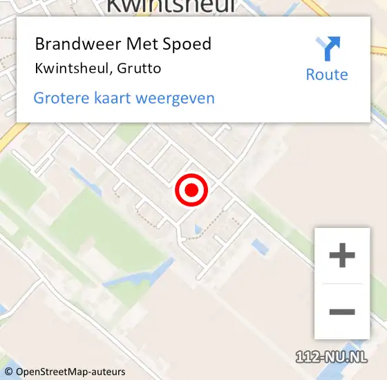 Locatie op kaart van de 112 melding: Brandweer Met Spoed Naar Kwintsheul, Grutto op 2 augustus 2024 17:41