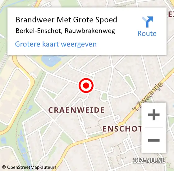 Locatie op kaart van de 112 melding: Brandweer Met Grote Spoed Naar Berkel-Enschot, Rauwbrakenweg op 2 augustus 2024 17:56