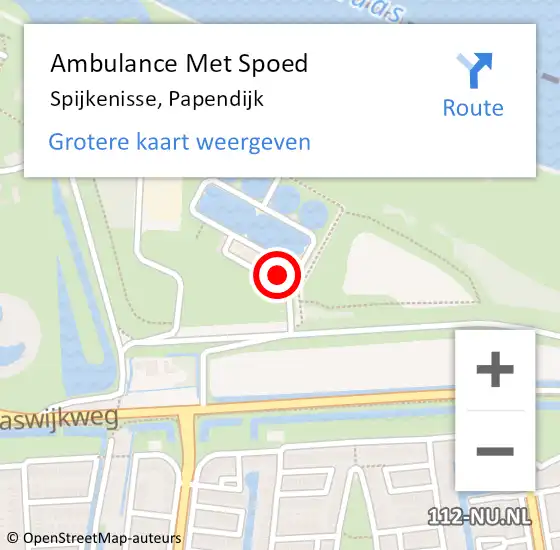 Locatie op kaart van de 112 melding: Ambulance Met Spoed Naar Spijkenisse, Papendijk op 2 augustus 2024 18:11