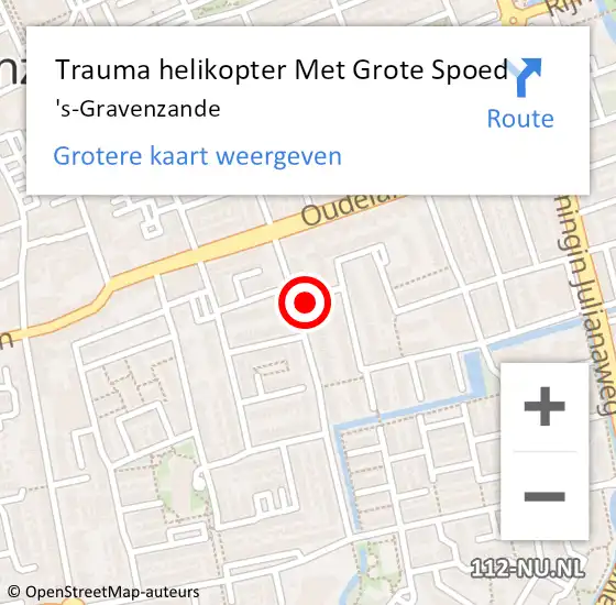 Locatie op kaart van de 112 melding: Trauma helikopter Met Grote Spoed Naar 's-Gravenzande op 2 augustus 2024 18:33