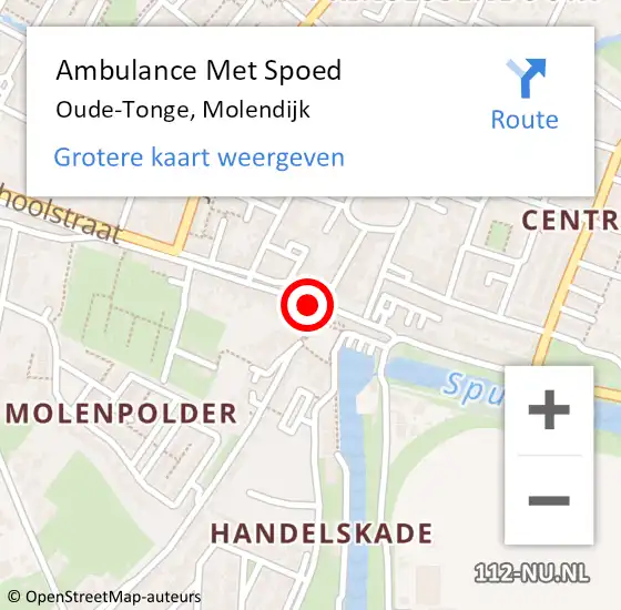 Locatie op kaart van de 112 melding: Ambulance Met Spoed Naar Oude-Tonge, Molendijk op 2 augustus 2024 19:06