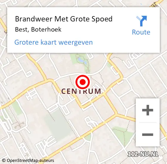 Locatie op kaart van de 112 melding: Brandweer Met Grote Spoed Naar Best, Boterhoek op 2 augustus 2024 19:07