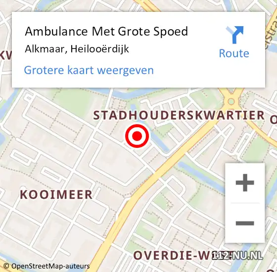 Locatie op kaart van de 112 melding: Ambulance Met Grote Spoed Naar Alkmaar, Heilooërdijk op 2 augustus 2024 19:37