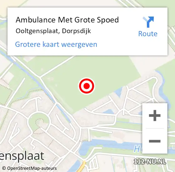 Locatie op kaart van de 112 melding: Ambulance Met Grote Spoed Naar Ooltgensplaat, Dorpsdijk op 2 augustus 2024 19:47