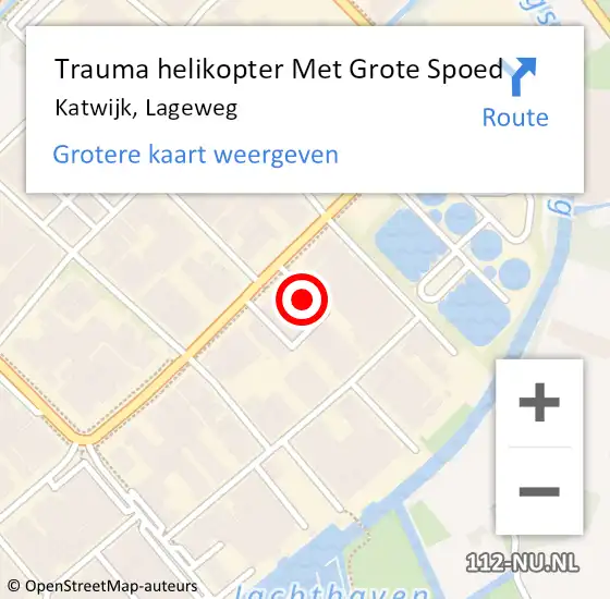 Locatie op kaart van de 112 melding: Trauma helikopter Met Grote Spoed Naar Katwijk, Lageweg op 2 augustus 2024 19:54