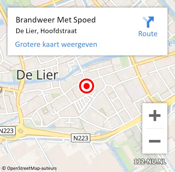 Locatie op kaart van de 112 melding: Brandweer Met Spoed Naar De Lier, Hoofdstraat op 2 augustus 2024 19:58