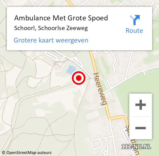 Locatie op kaart van de 112 melding: Ambulance Met Grote Spoed Naar Schoorl, Schoorlse Zeeweg op 2 augustus 2024 20:37