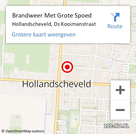 Locatie op kaart van de 112 melding: Brandweer Met Grote Spoed Naar Hollandscheveld, Ds Kooimanstraat op 2 augustus 2024 22:00