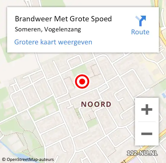 Locatie op kaart van de 112 melding: Brandweer Met Grote Spoed Naar Someren, Vogelenzang op 2 augustus 2024 22:03