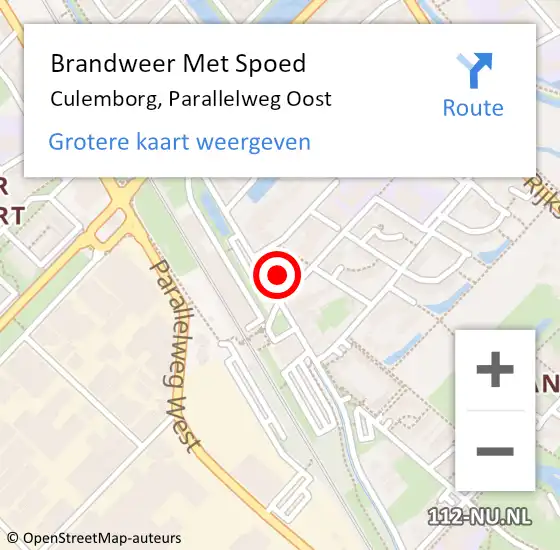 Locatie op kaart van de 112 melding: Brandweer Met Spoed Naar Culemborg, Parallelweg Oost op 2 augustus 2024 22:11