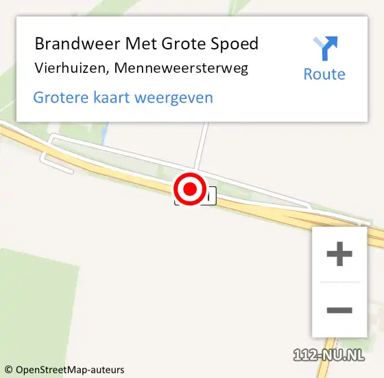 Locatie op kaart van de 112 melding: Brandweer Met Grote Spoed Naar Vierhuizen, Menneweersterweg op 15 oktober 2014 08:45