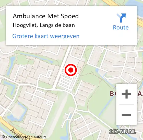 Locatie op kaart van de 112 melding: Ambulance Met Spoed Naar Hoogvliet, Langs de baan op 2 augustus 2024 22:33