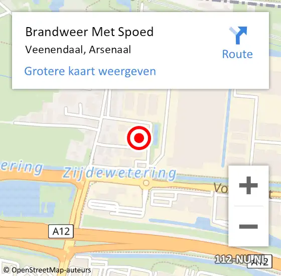 Locatie op kaart van de 112 melding: Brandweer Met Spoed Naar Veenendaal, Arsenaal op 2 augustus 2024 23:20