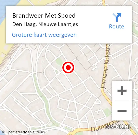 Locatie op kaart van de 112 melding: Brandweer Met Spoed Naar Den Haag, Nieuwe Laantjes op 2 augustus 2024 23:59