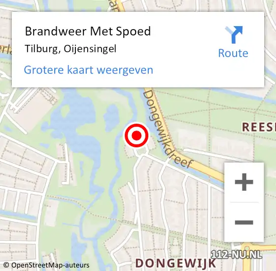 Locatie op kaart van de 112 melding: Brandweer Met Spoed Naar Tilburg, Oijensingel op 3 augustus 2024 00:13