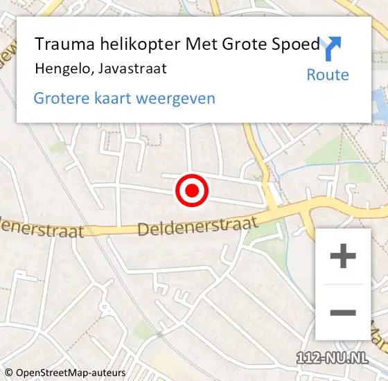Locatie op kaart van de 112 melding: Trauma helikopter Met Grote Spoed Naar Hengelo, Javastraat op 3 augustus 2024 01:25