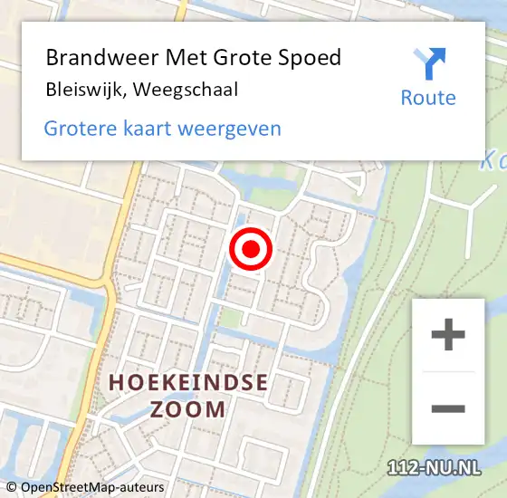 Locatie op kaart van de 112 melding: Brandweer Met Grote Spoed Naar Bleiswijk, Weegschaal op 3 augustus 2024 01:33